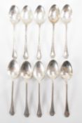 SET OF TEN 1920S HALLMARKED SILVER TEASPOONS