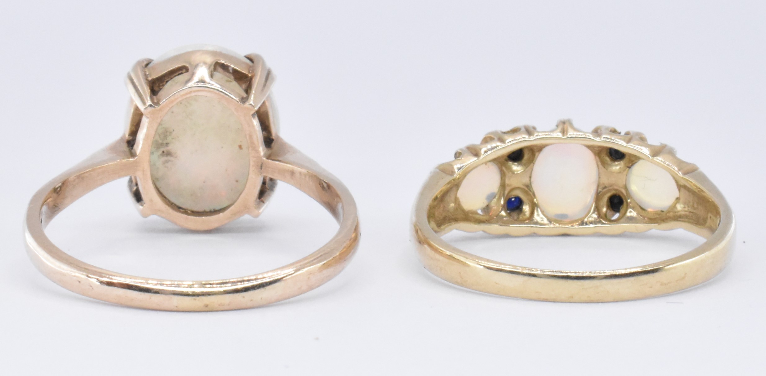 TWO 9CT GOLD & OPAL SET RINGS - Image 3 of 4