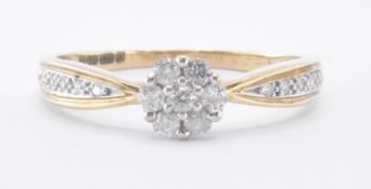 HALLMARKED 9CT GOLD & DIAMOND RING