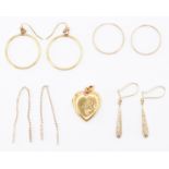 FOUR PAIRS OF 9CT GOLD EARRINGS