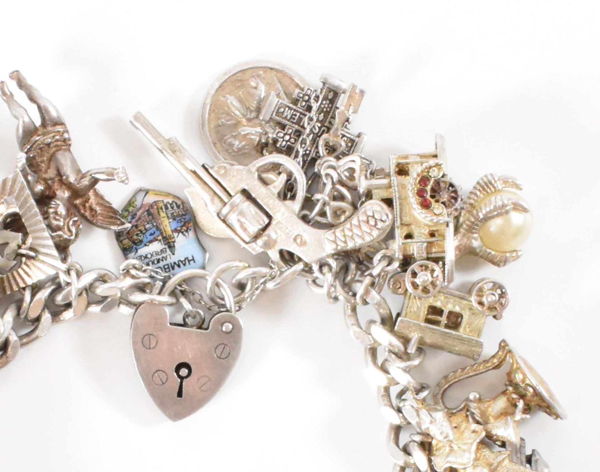 VINTAGE SILVER HALLMARKED CHARM BRACELET - Image 4 of 11