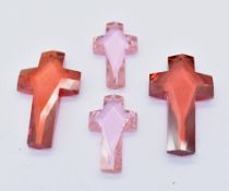 FOUR CUBIC ZIRCONIA CRUCIFIX PENDANTS