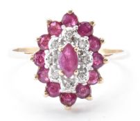 HALLMARKED 9CT GOLD RUBY & DIAMOND RING