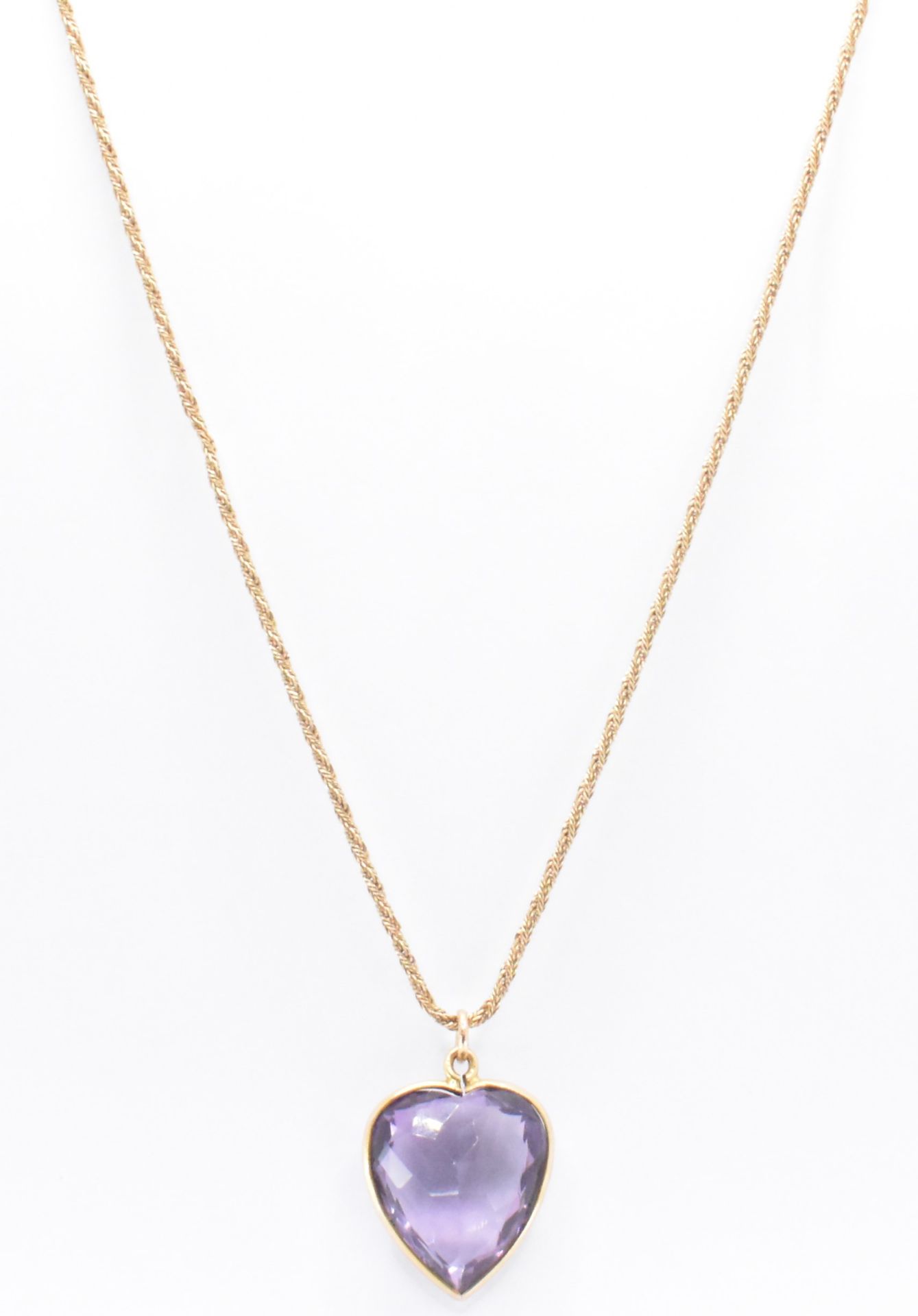 18CT GOLD & AMETHYST PENDANT NECKLACE - Image 3 of 7