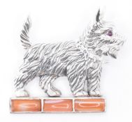 SILVER & AGATE SCOTTY DOG BROOCH