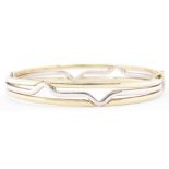 9CT GOLD TWO TONE BANGLE BRACELET