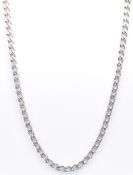 SILVER FLAT CURB LINK NECKLACE CHAIN