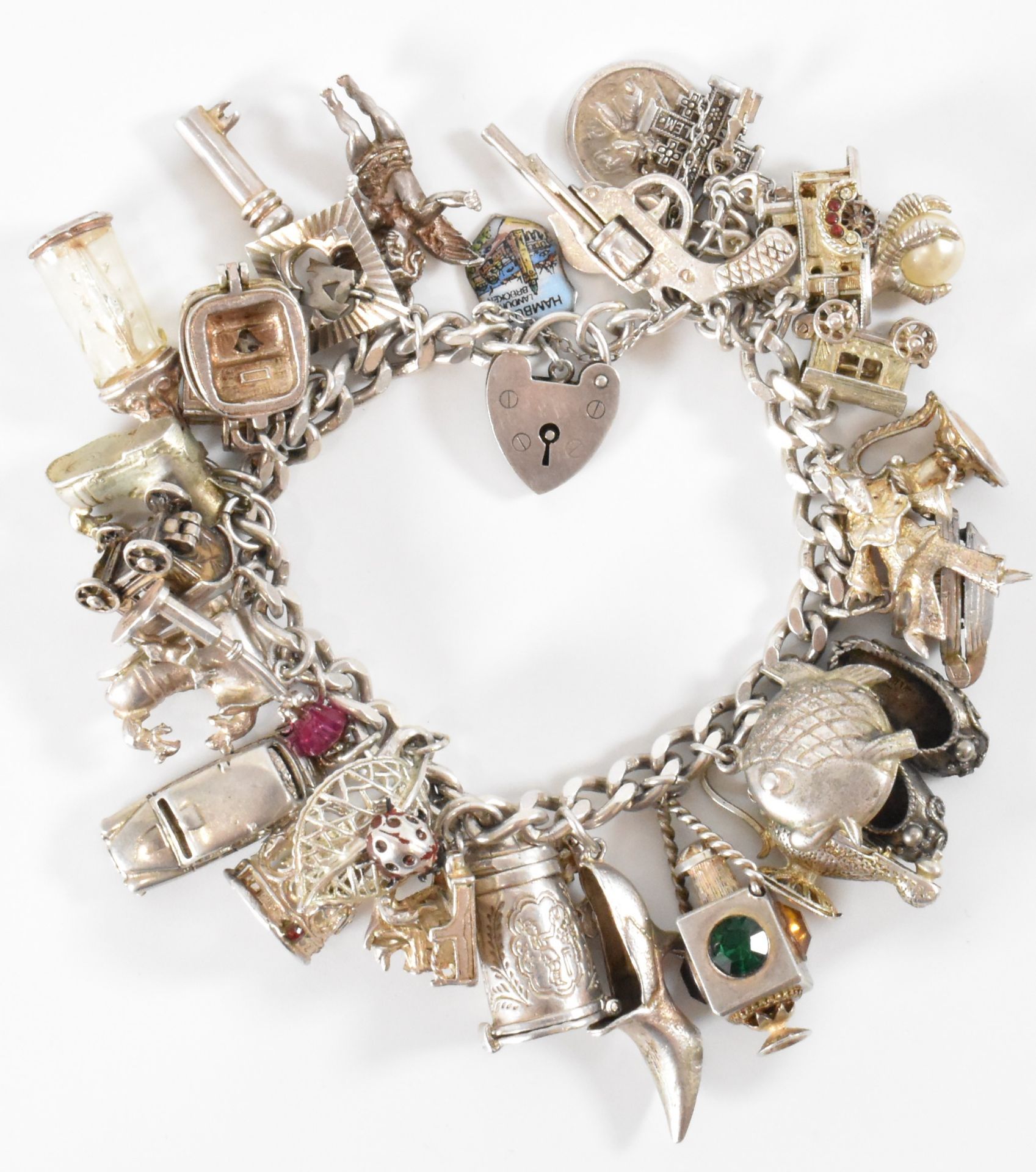 VINTAGE SILVER HALLMARKED CHARM BRACELET - Image 3 of 11