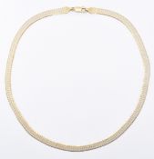 HALLMARKED 9CT GOLD FLAT FANCY LINK CHAIN NECKLACE