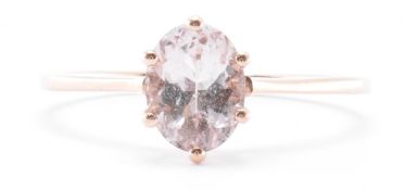 HALLMARKED 9CT GOLD & MORGANITE RING