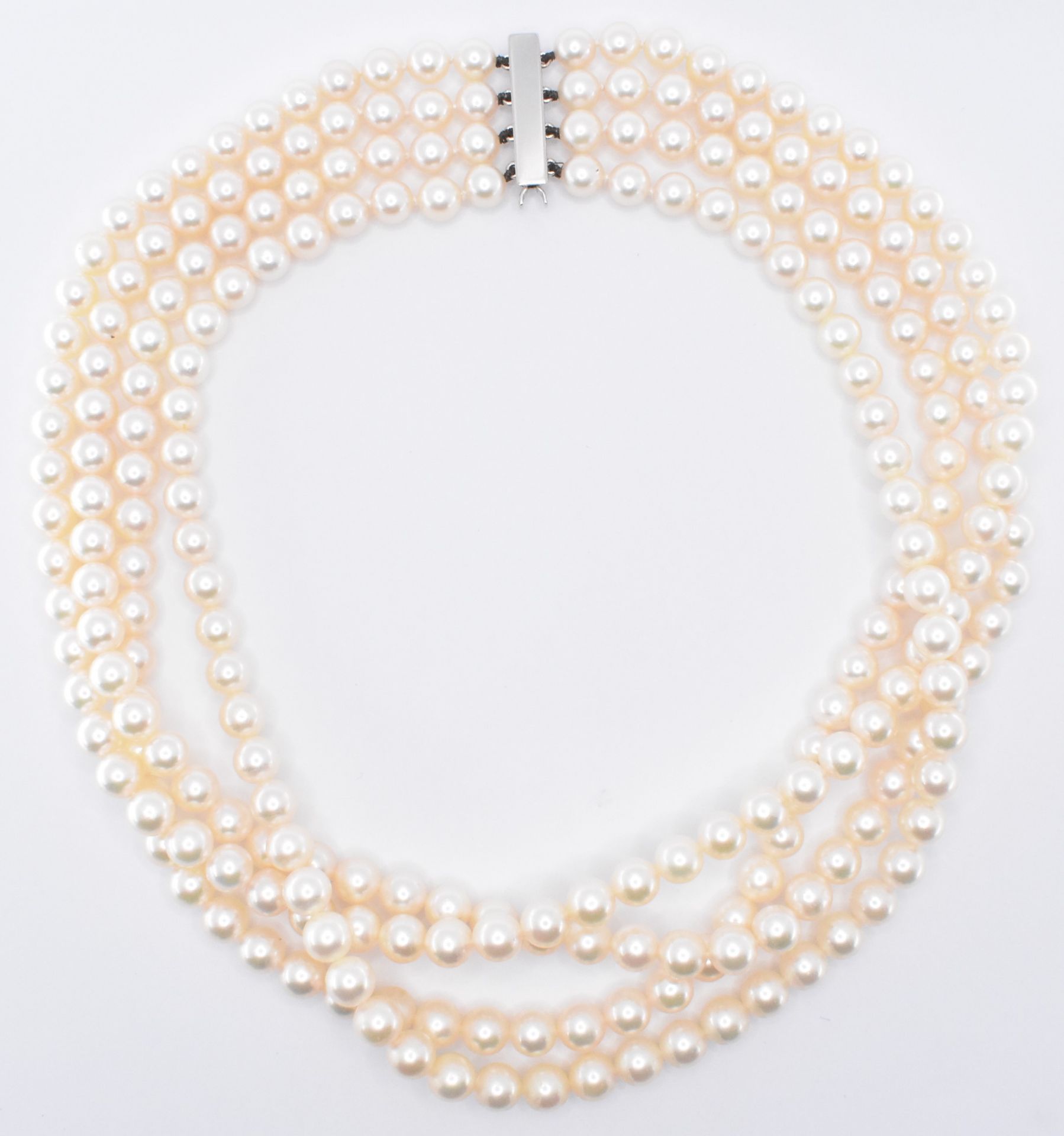 18CT GOLD & CULTURED PEARL FOUR STRAND NECKLACE