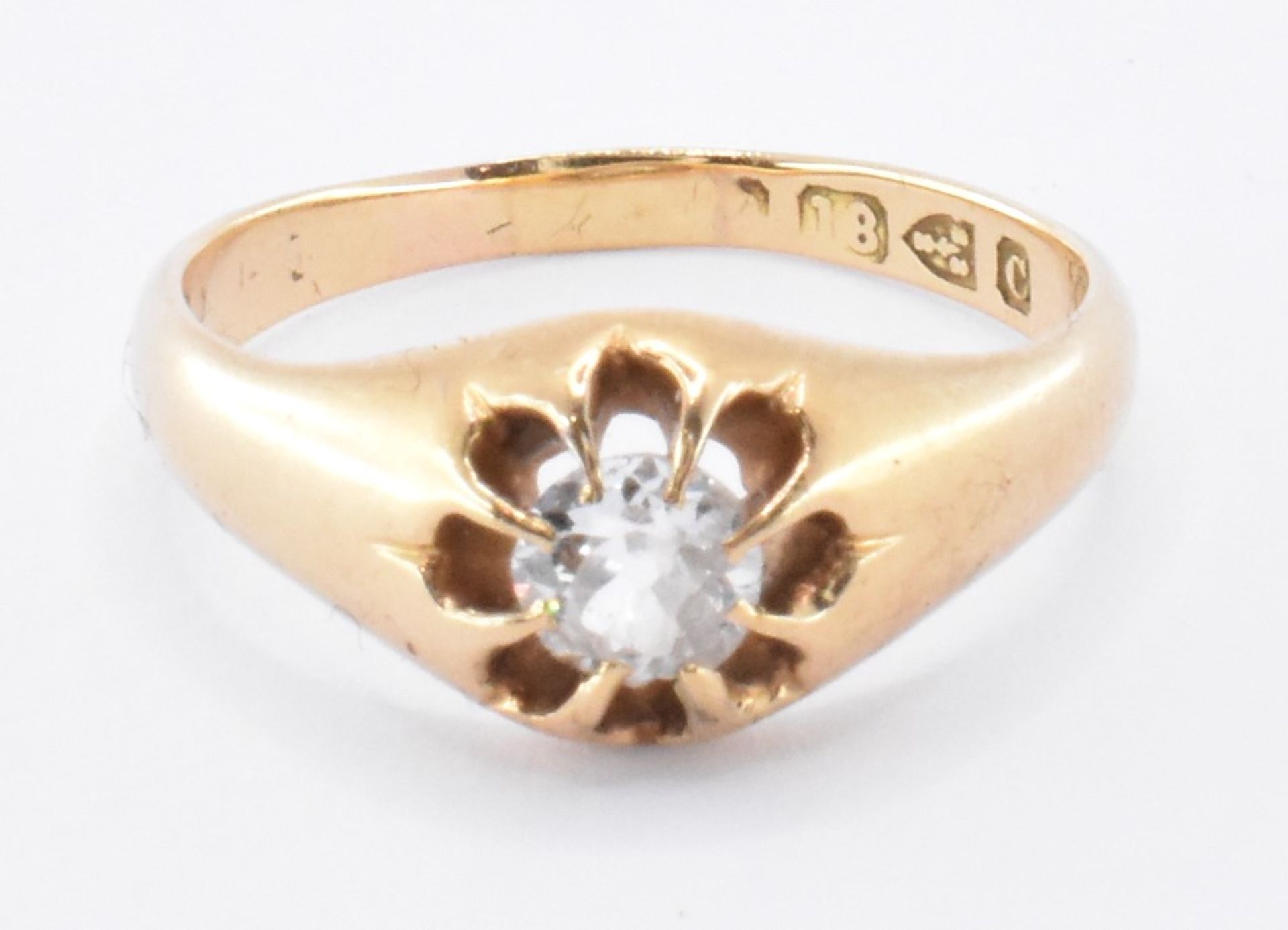 VICTORIAN HALLMARKED 18CT GOLD & DIAMOND SOLITAIRE RING - Image 2 of 6