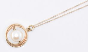 14CT GOLD & PEARL PENDANT NECKLACE