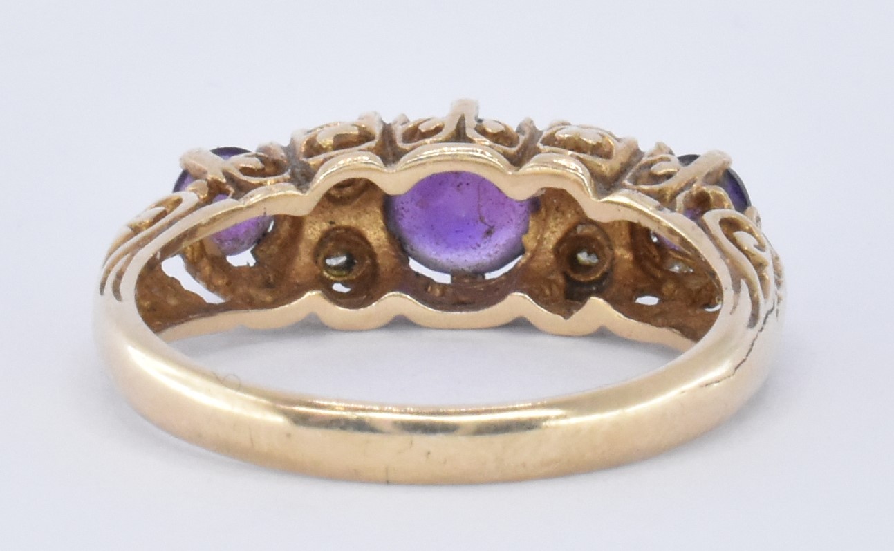 9CT GOLD AMETHYST & DIAMOND RING - Image 4 of 6