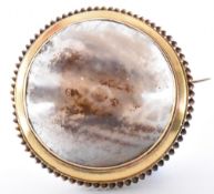 VICTORIAN 18CT GOLD & MOSS AGATE BROOCH PIN