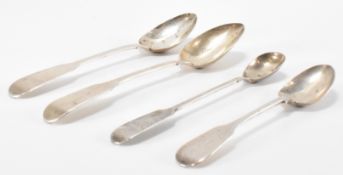 FOUR VICTORIAN SILVER HALLMARKED SPOONS