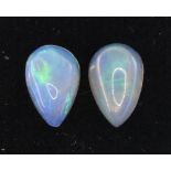 TWO PEAR SHAPED OPAL CABOCHONS