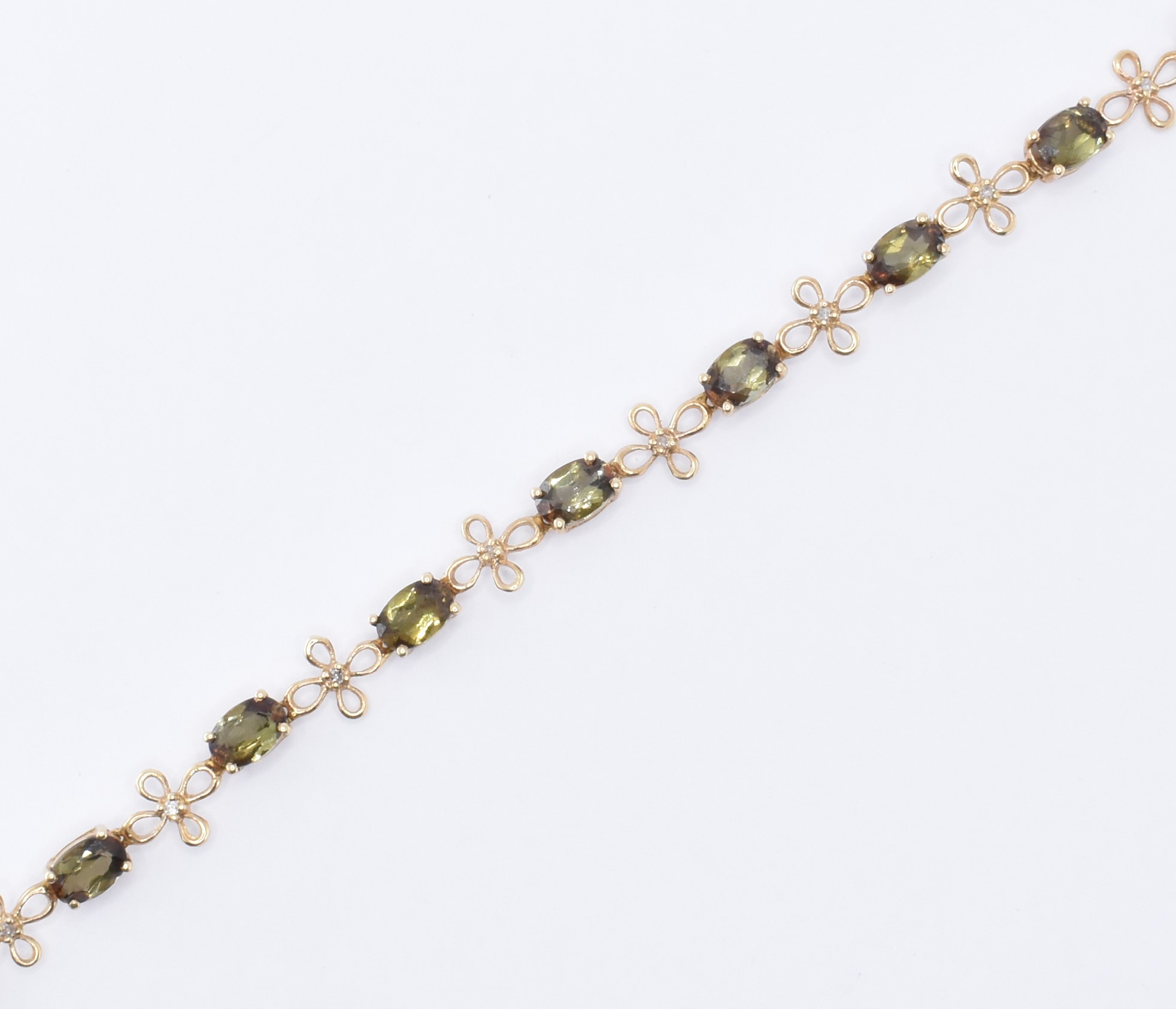 9CT GOLD & TOURMALINE LINE BRACELET - Image 2 of 5