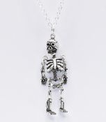 SILVER SKELETON PENDANT NECKLACE