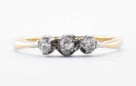 18CT GOLD & DIAMOND THREE STONE RING