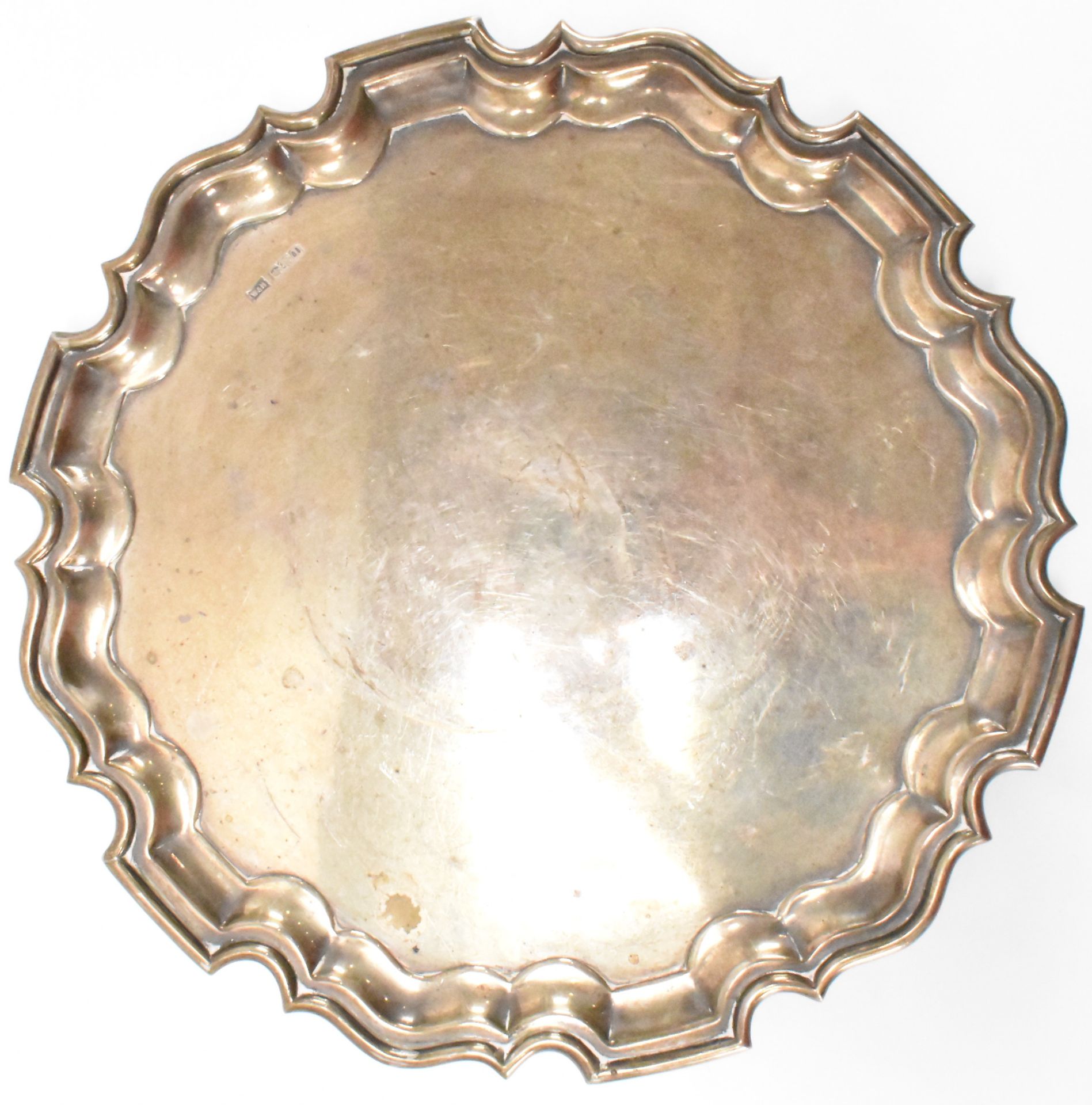 1920S SILVER HALLMARKED FOOTED PLATTER