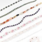 ASSORTMENT OF GEMSTONE NECKLACES INCLUDING ROSE QUARTZ