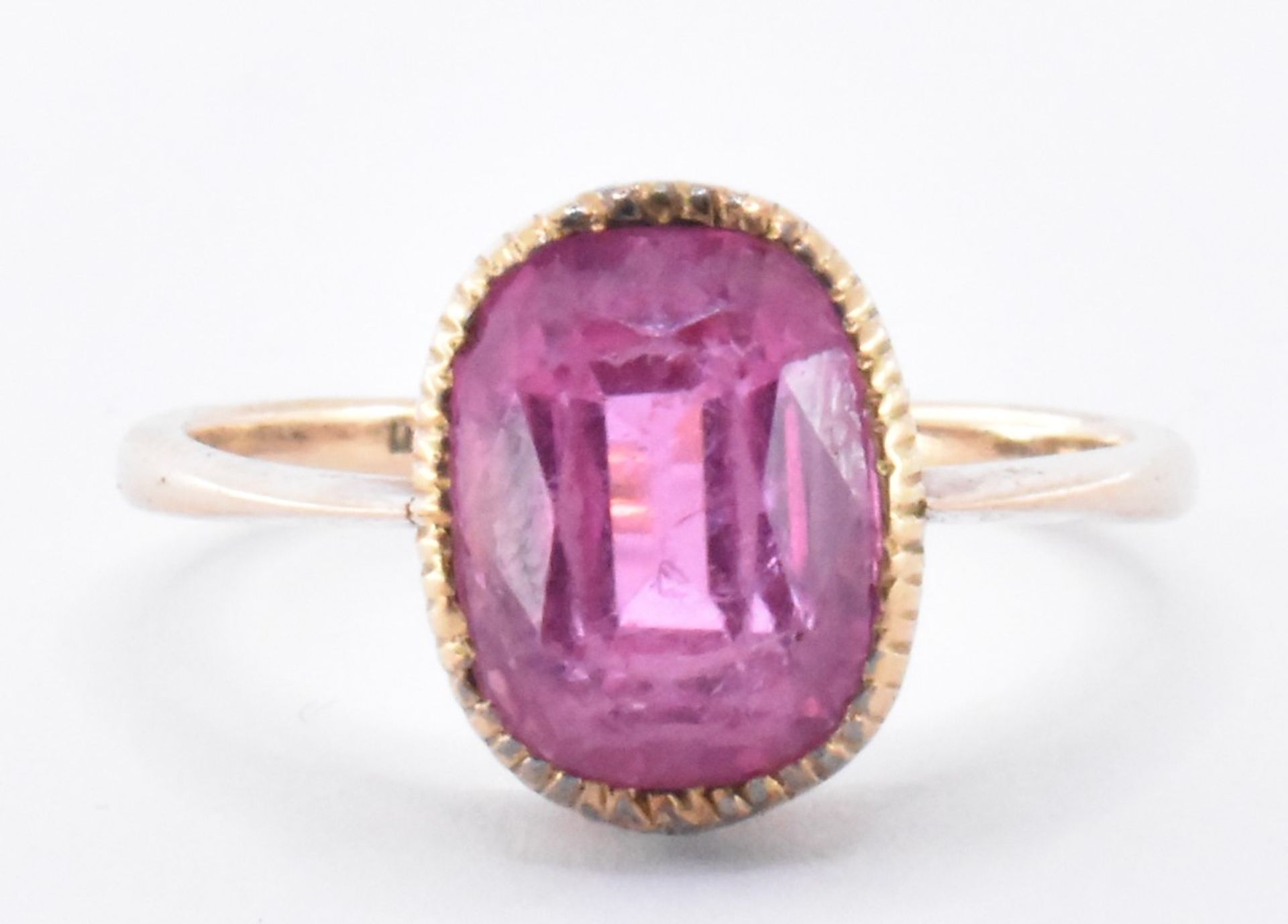 18CT GOLD & PINK TOURMALINE RING - Image 2 of 6