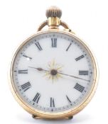 EARLY 20TH CENTURY 18CT GOLD FOB POCKET WATCH