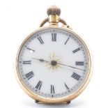 EARLY 20TH CENTURY 18CT GOLD FOB POCKET WATCH