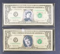 ESTATE OF DAVE PROWSE - CUSTOM PRINTED US AMERICAN ONE DOLLAR BILLS