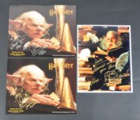 ESTATE OF DAVE PROWSE - HARRY POTTER - WARWICK DAVIS SIGNED PHOTOS