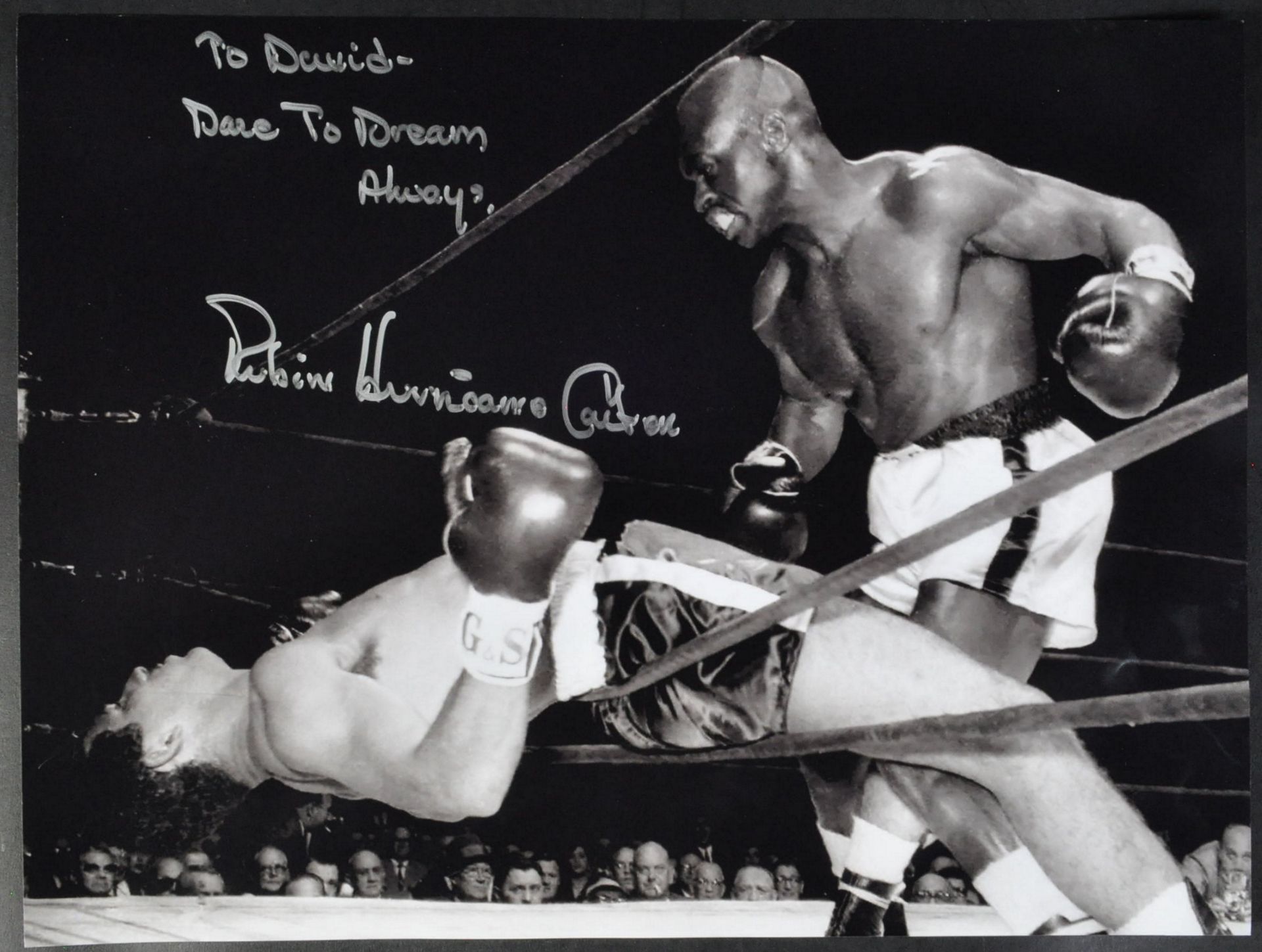 ESTATE OF DAVE PROWSE - RUBIN 'HURRICANE' CARTER (1937-2014) - BOXING SIGNED PHOTO