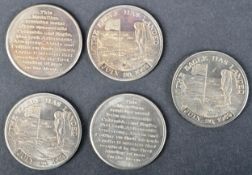 ESTATE OF DAVE PROWSE - APOLLO 11 FLOWN METAL MEDALLIONS