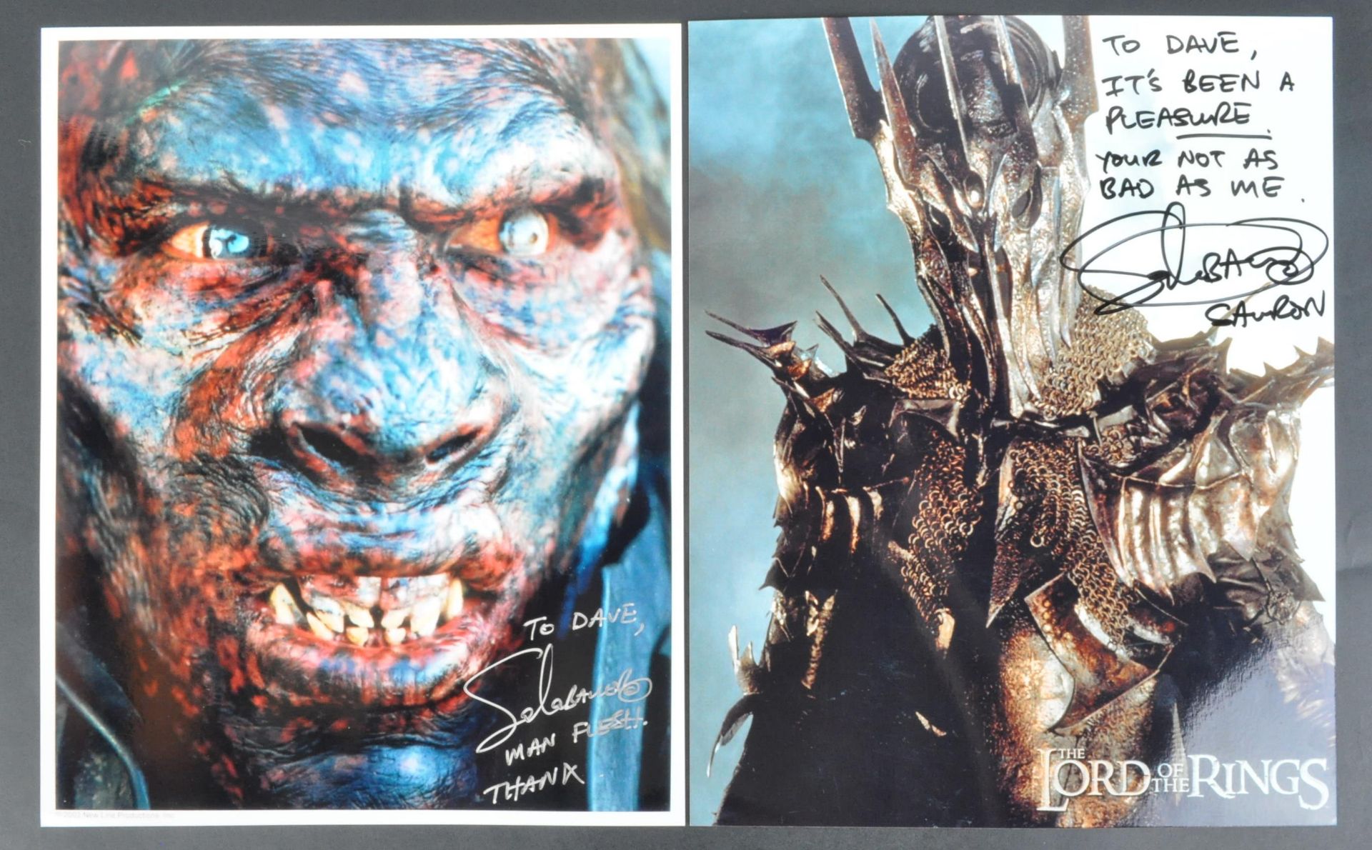 ESTATE OF DAVE PROWSE - LORD OF THE RINGS - SALA BAKER SIGNED PHOTOS
