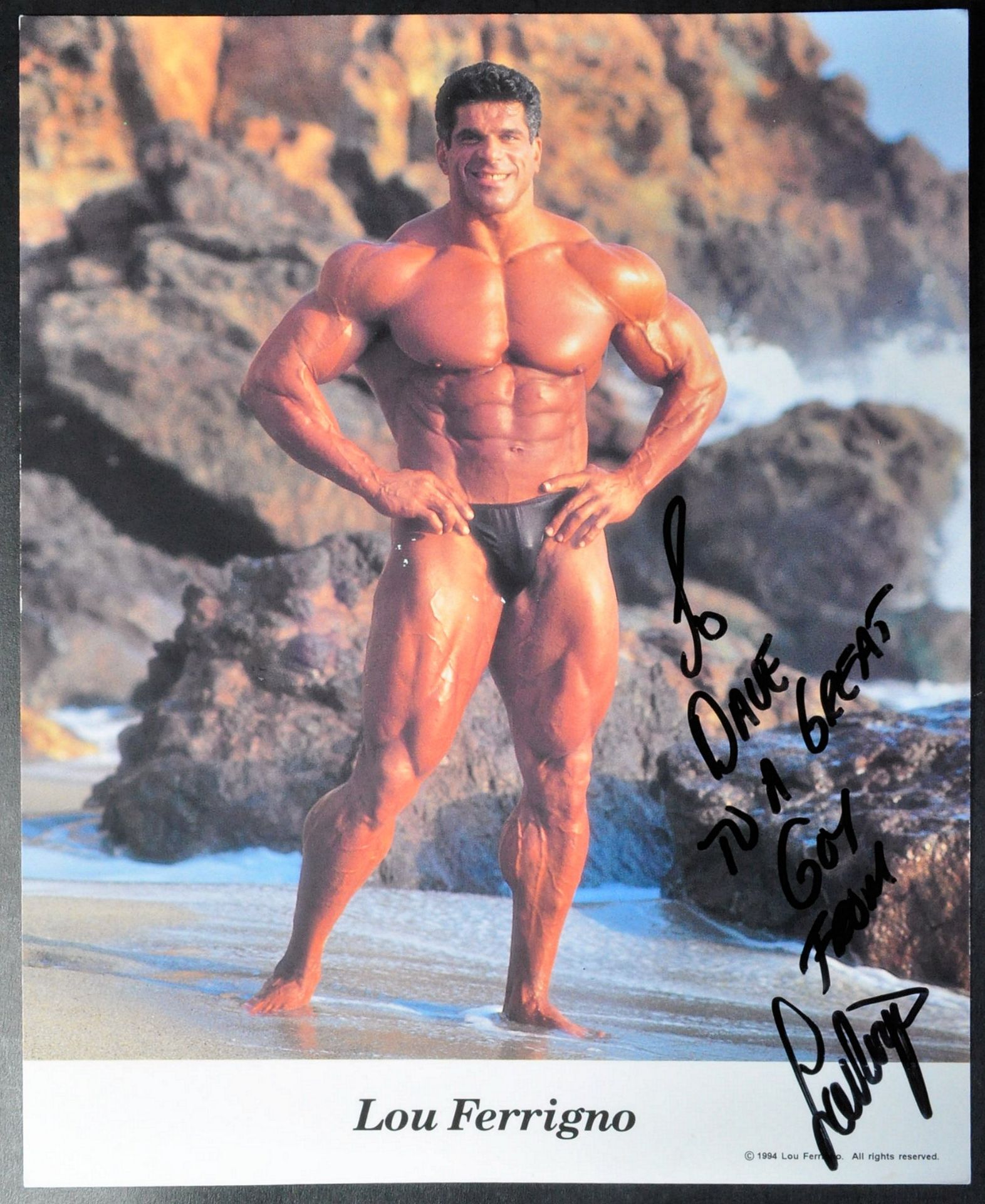 ESTATE OF DAVE PROWSE - LOU FERRIGNO - SIGNED PHOTOGRAPH