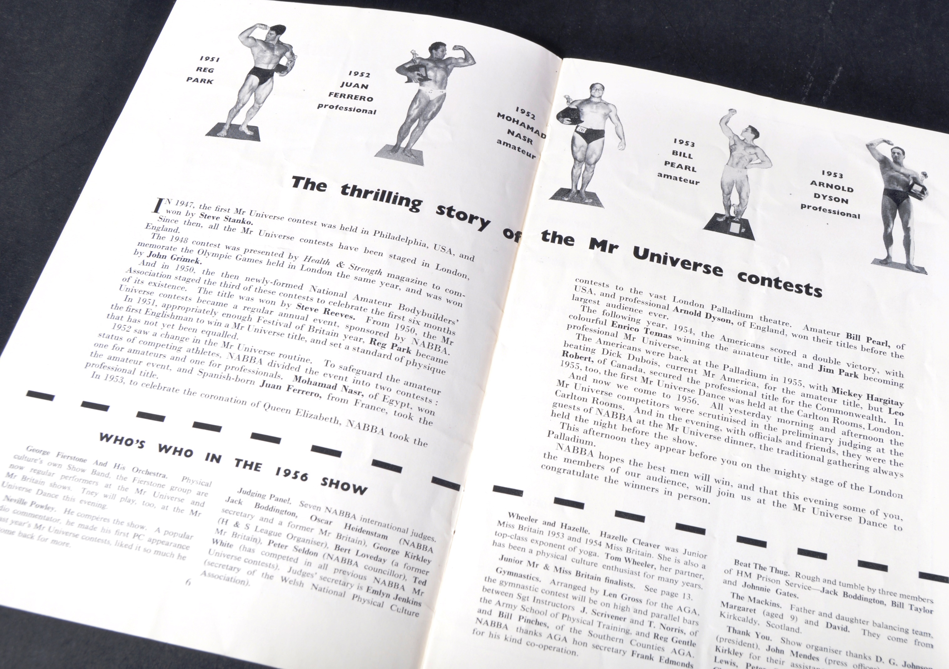 ESTATE OF DAVE PROWSE - MISTER UNIVERSE 1956 SIGNED PROGRAMME - Image 5 of 5