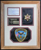 ESTATE OF DAVE PROWSE - STATE OF OKLAHOMA SHERIFF'S BADGE PRESENTATION