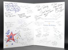 ESTATE OF DAVE PROWSE - PERSONAL BIRTHDAY CARD SIGNED BY STARS