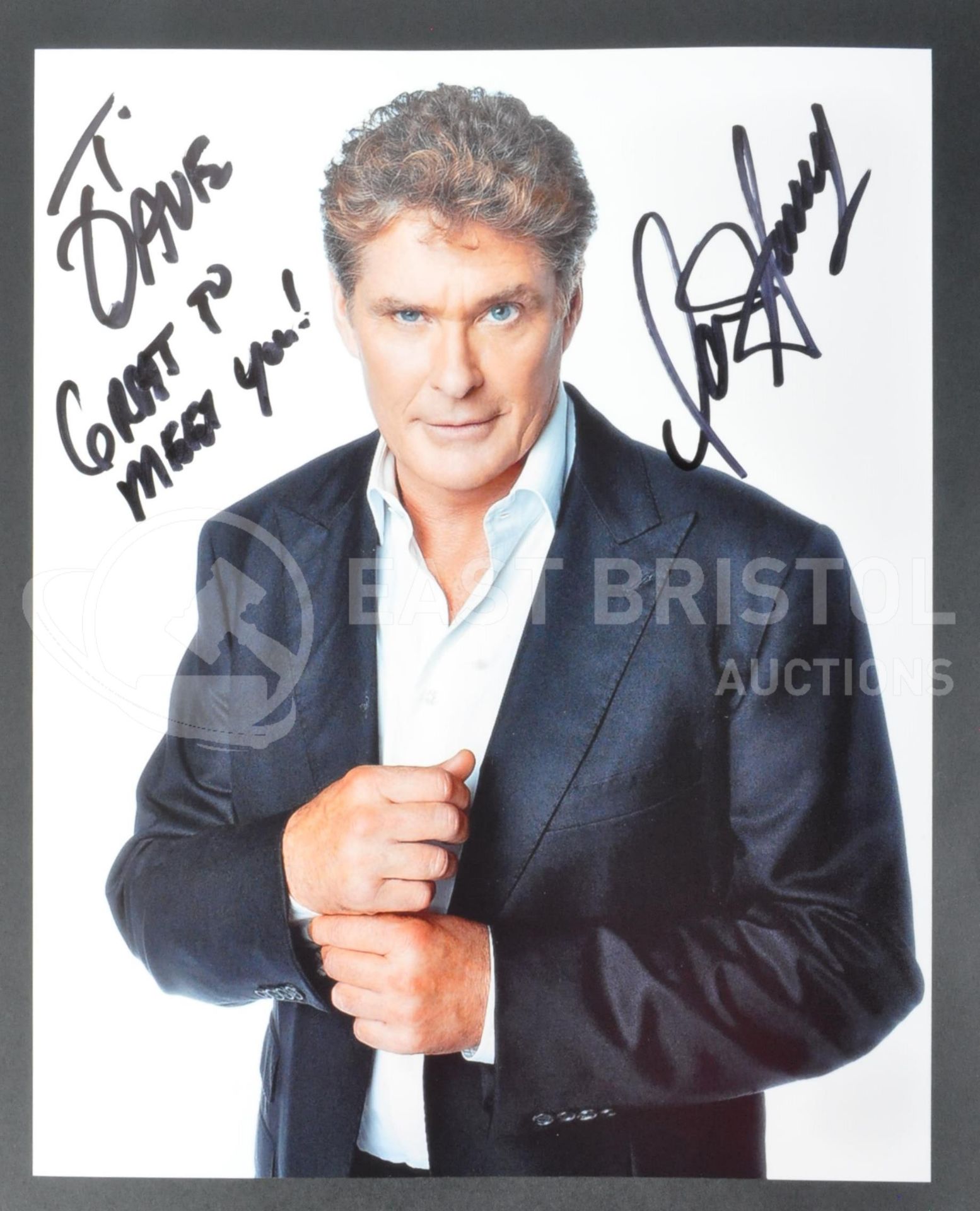 ESTATE OF DAVE PROWSE - DAVID HASSELHOFF SIGNED 8X10" PHOTOGRAPH