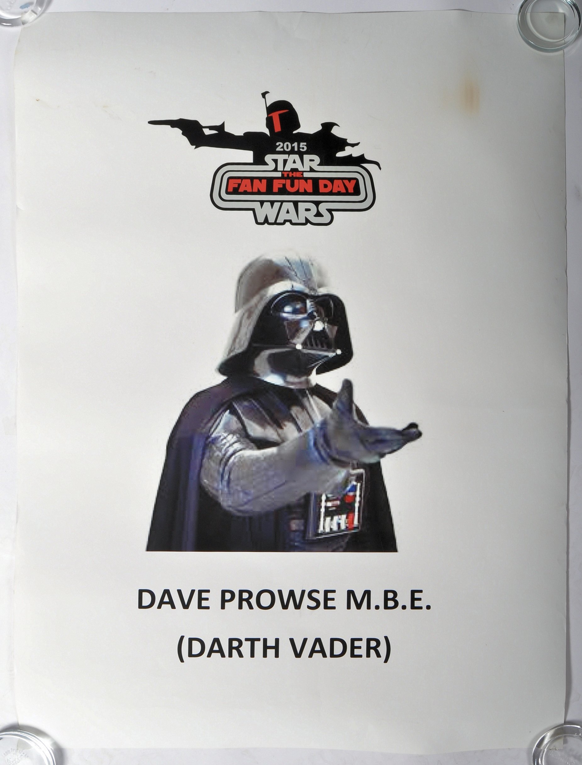 ESTATE OF DAVE PROWSE - STAR WARS - PERSONAL APPEARANCE POSTER