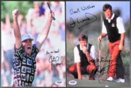 ESTATE OF DAVE PROWSE - GOLF - FALDO & WOOSNAM DUAL SIGNED PHOTO