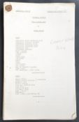 ESTATE OF DAVE PROWSE - SOFTLY SOFTLY ORIGINAL PRODUCTION SCRIPT