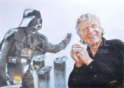 ESTATE OF DAVE PROWSE - FAN ART - PENCIL STUDY OF PROWSE / VADER