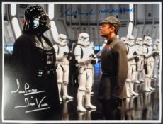 ESTATE OF DAVE PROWSE - STAR WARS - DUAL SIGNED 16X12" IMAGE