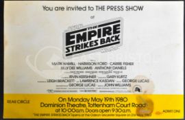 ESTATE OF DAVE PROWSE - STAR WARS - PROWSE'S ESB PRESS SCREENING TICKET