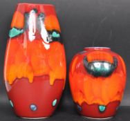 POOLE POTTERY - VOLCANO - TWO VINTAGE VASES