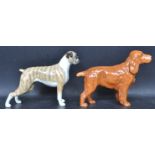 GROUP OF TWO CERAMIC PORCELAIN DOG FIGURINES BY BESWICK