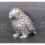 CONTEMPORARY STERLING SILVER PARROT PIN CUSHION