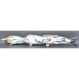 THREE LARGE VINTAGE RETRO ITALIAN MURANO GLASS FISHES