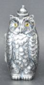 SILVER PLATED SOVEREIGN CASE IN FORM OF AN OWL